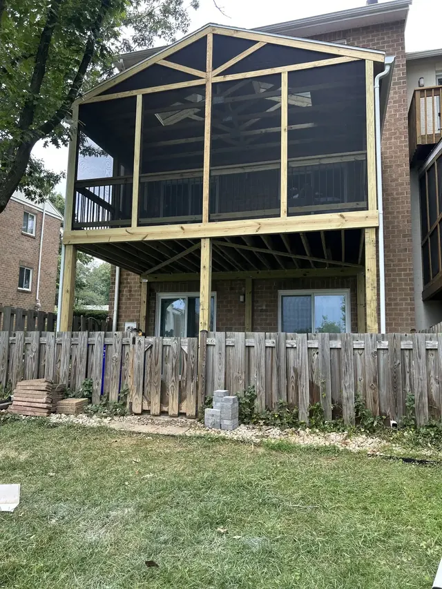 Screened-in porch addition in Owen Brown Village community of Columbia MD