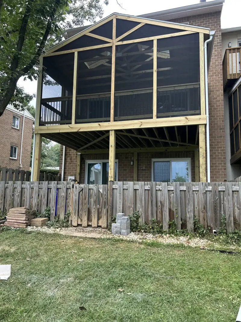Screened-in porch addition in Owen Brown Village community of Columbia MD